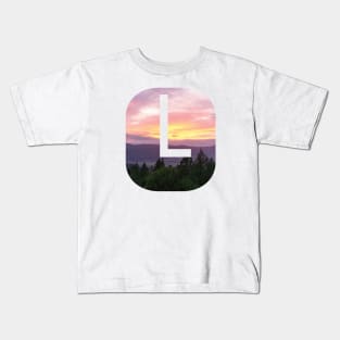 Initial L Sunset Photograph Kids T-Shirt